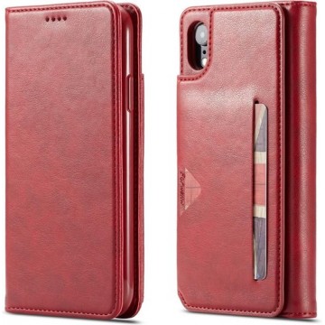 Voor iPhone XR Forwenw Multi-card serie horizontale flip PU lederen tas met houder & kaartsleuven & portemonnee (rood)