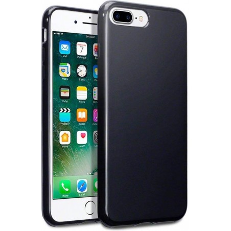 Apple iPhone 7 Plus & 8 Plus Hoesje - Siliconen Back Cover - Zwart