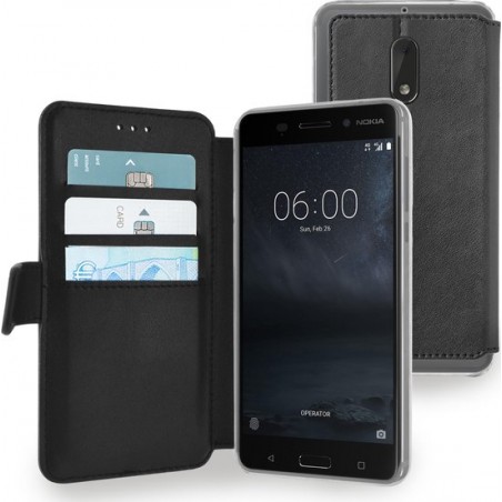 Azuri Nokia 6 hoesje - Walletcase - Zwart