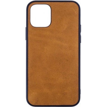 Leren Telefoonhoesje iPhone 12 MINI - Bumper case - Cognac Bruin
