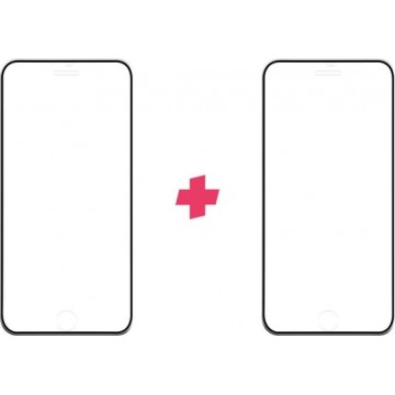 DuoPack: iPhone 6 Plus screenprotector gehard glas Edge to Edge - metaal