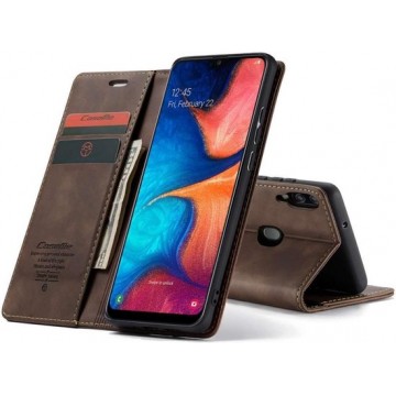 Samsung Galaxy A20e Retro Wallet Case - Coffee