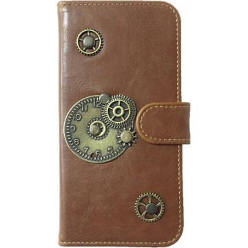 MP Case® PU Leder Mystiek design Bruin Hoesje voor Samsung Galaxy S8 Klok Figuur book case wallet case