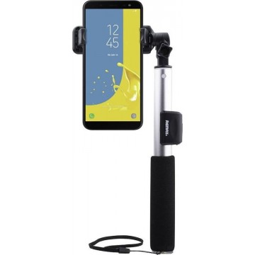 Remax - Samsung Galaxy J6 (2018) Selfie Stick Bluetooth Zilver