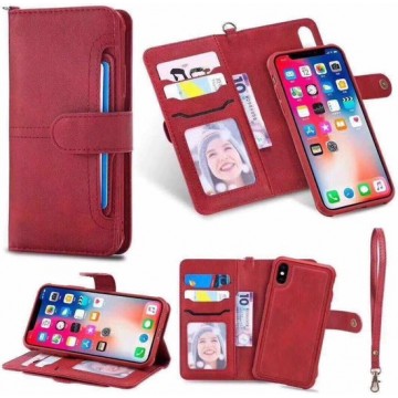 P.C.K. Hoesje/Boekhoesje/Bookcase/Book/Bookcase/Bookcase/Leer/Magneet luxe 2 in 1 rood geschikt voor Apple iPad 12 PRO