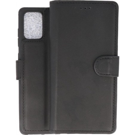 BAOHU Handmade Leer Telefoonhoesje Wallet Cases voor Samsung Galaxy A71 - Zwart