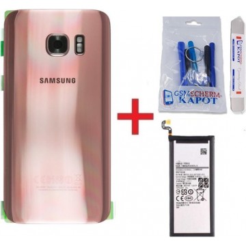 Voor Samsung Galaxy S7 Edge achterkant + batterij - rose goud