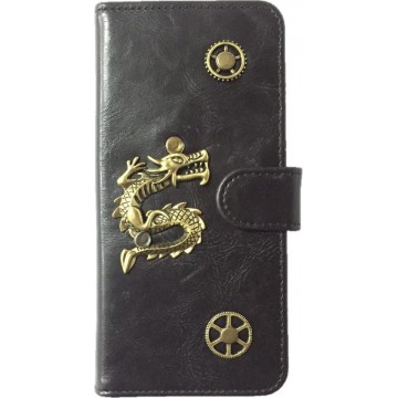 MP Case® PU Leder Mystiek design Zwart Hoesje voor Samsung Galaxy S8 Plus  ( G955  )  Draak Figuur book case wallet case