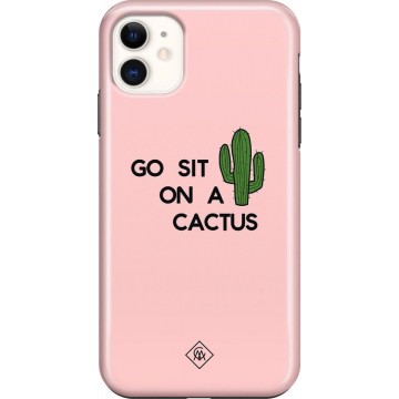 iPhone 11 rondom bedrukt hoesje - Go sit on a cactus