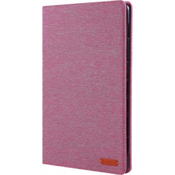 Voor Huawei MediaPad M6 10.8 Doek Teature Horizontale Flip PU Leather Case met met houder & kaartsleuven (Rose Pink)