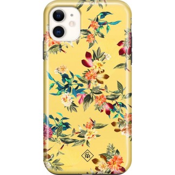 iPhone 11 rondom bedrukt hoesje - Bloemen geel flowers