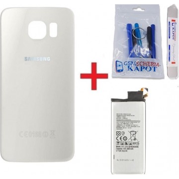 Voor Samsung Galaxy S6 Edge achterkant + batterij - wit