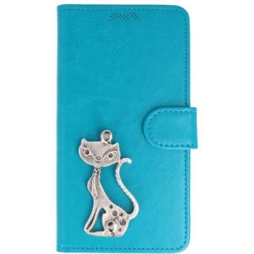 Samsung Galaxy A5 (2017) turquoise hoesje kat zilver