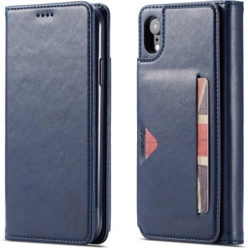 Voor iPhone XR Forwenw Multi-card serie horizontale flip PU lederen tas met houder & kaartsleuven & portemonnee (blauw)
