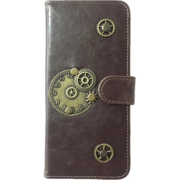 MP Case® PU Leder Mystiek design Mocca Hoesje voor Samsung Galaxy S8 Plus Klok Figuur book case wallet case