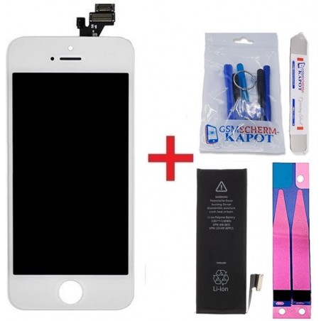 Voor iPhone 5 lcd scherm + batterij - wit -originele kwaliteit