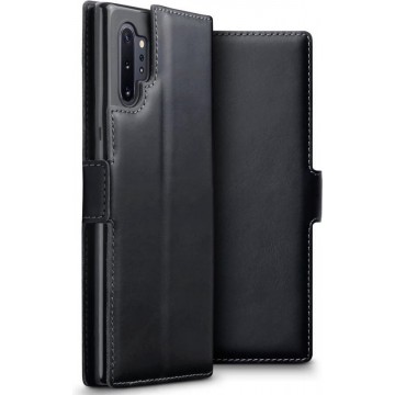 Samsung Galaxy Note 10+ Bookcase hoesje - CaseBoutique - Effen Zwart - Leer