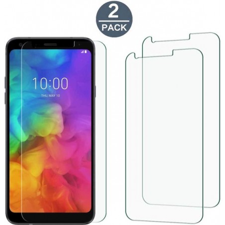 2 Stuks Screenprotector Tempered Glass Glazen Gehard Screen Protector 2.5D 9H (0.3mm) - LG Q7