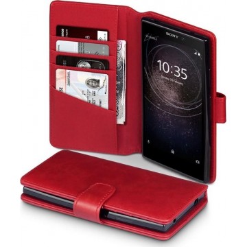Sony Xperia L2 Bookcase hoesje - CaseBoutique - Effen Rood - Leer