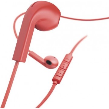 Hama Koptelefoon Advance Earbuds Microfoon Platte Kabel Rood