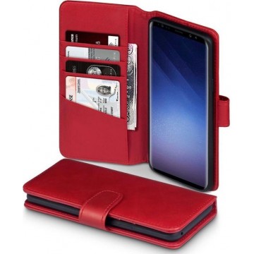 Samsung Galaxy S9+ Bookcase hoesje - CaseBoutique -  Rood - Leer