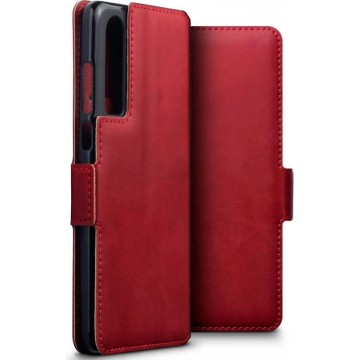 Qubits - lederen slim folio wallet hoes - Huawei P30 - Rood