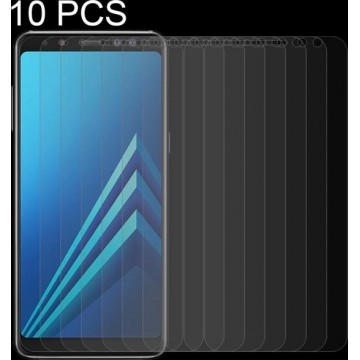 10 STKS voor Galaxy A8 (2018) 0.26mm 9 H Oppervlaktehardheid 2.5D Gebogen Rand Gehard Glas Screen Protector