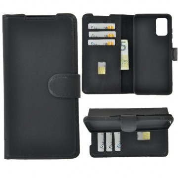 Samsung Galaxy S20 Plus hoesje - Bookcase - Portemonnee Hoes Echt leer Wallet caseAntiek Zwart