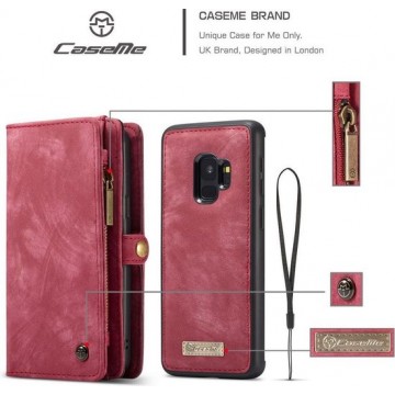 Hoesje voor Samsung Galaxy S9, CaseMe 2-in-1 wallet case, 008 serie, rood