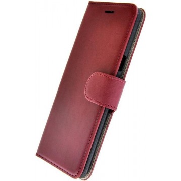 Echt Leder Bordeauxrood Wallet Bookcase Pearlycase Hoesje voor Samsung Galaxy S8 Plus