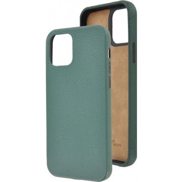 iPhone 12 Pro Hoesje - iPhone 12 Pro hoesje Echt leer Back Cover Case Dennengroen