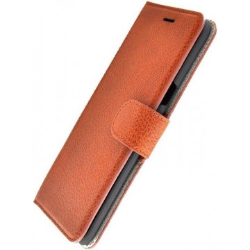 Pearlycase Echt Lederen Handmade Wallet Bookcase hoesje Bruin voor Samsung Galaxy S8 Plus