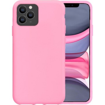 LUQÂ® iPhone 11 Pro Max Hoesje Siliconen Case Hoes Back Cover - Roze