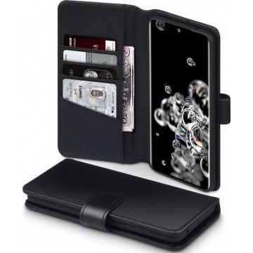 Samsung Galaxy S20 Ultra Bookcase hoesje - CaseBoutique - Effen Zwart - Leer