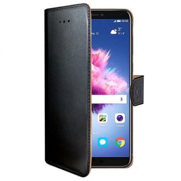 Celly - Huawei P Smart (2018) - Wally Bookcase Black - Openklap Hoesje Huawei P Smart  - Huawei Case Black