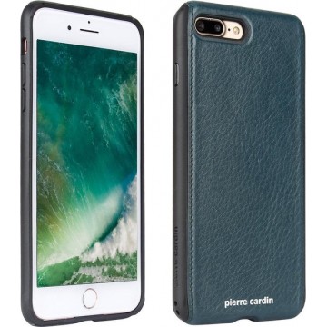 Pierre Cardin Backcover hoesje Blauw - Stijlvol - Leer - iPhone 7 Plus en  iPhone 8 Plus  - Luxe cover