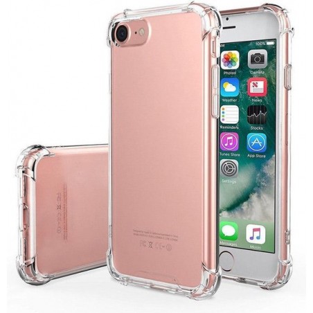 Iphone 7/8/SE 2020 siliconen hoesje - Transparant iPhone 7/8/SE 2020 hoesje - achterkant met valbestendige zijkanten.