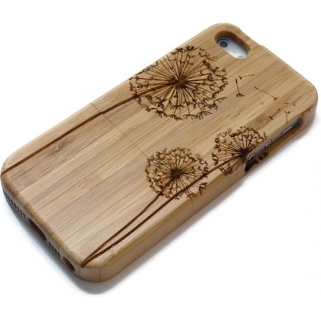 Houten iphone 6 hoesje - bamboe - paardenbloemen