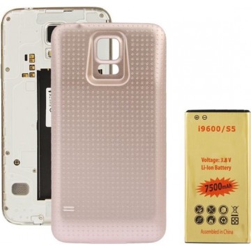 7500mAh mobiele telefoon batterij & dekking achterdeur voor Galaxy S5 / G900 (Golden)