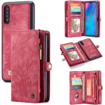 CaseMe Vintage Wallet Case Hoesje Huawei P30 - Rood