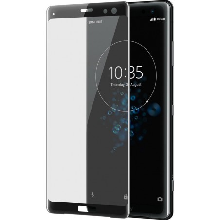 Azuri screenprotector Tempered Glass flatt RINOX ARMOR - Voor Sony Xperia XZ3 - Zwart frame