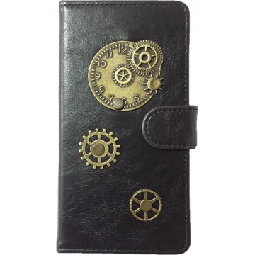 MP Case® PU Leder Mystiek design Zwart Hoesje voor Apple iPhone 6 / 6S (4.7) inch Klok Figuur book case wallet case
