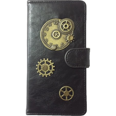MP Case® PU Leder Mystiek design Zwart Hoesje voor Apple iPhone 6 / 6S (4.7) inch Klok Figuur book case wallet case
