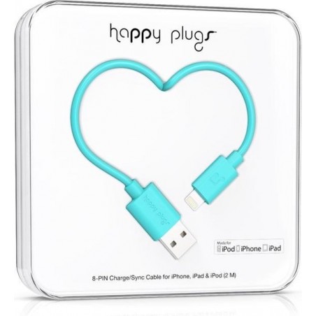 Happy Plugs Apple Lightning kabel, turquoise