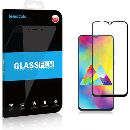 2 STUKS mocolo 0.33mm 9H 2.5D Full Glue gehard glasfilm voor Galaxy M20