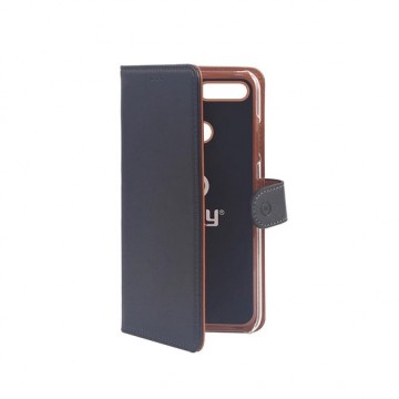 Celly - Huawei Y9 (2018) - Wally Bookcase Black - Openklap Hoesje Huawei Y9 - Huawei Case Black