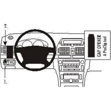 Brodit dashmount linkse montage v. Toyota Avensis 03-