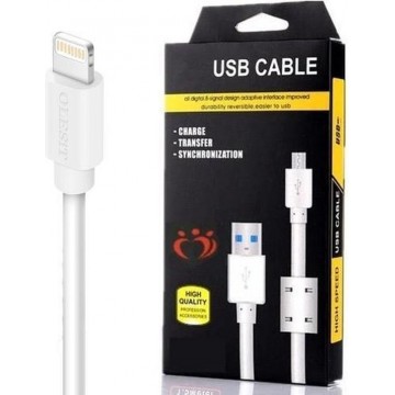Olesit UNS-K107 USB Lightning Kabel 1 Meter voor o.a  iPhone X/XS /XR / XS MAX/ iPhone 8 / 8 Plus / iPhone SE / 5S /