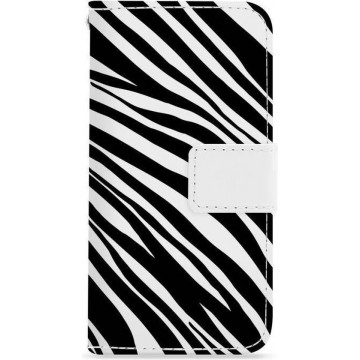 FOONCASE iPhone 6 Plus hoesje - Bookcase - Flipcase - Hoesje met pasjes - Zebra print