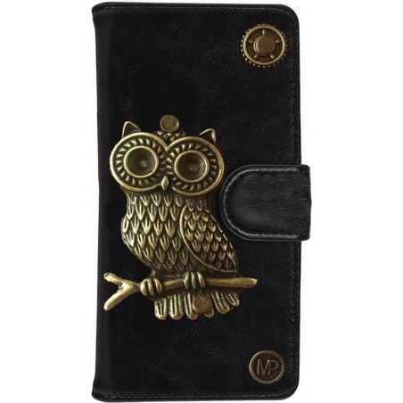 MP Case® PU Leder Mystiek design Zwart Hoesje voor Samsung Galaxy S8 Plus   ( G955  )   Uil Figuur book case wallet case